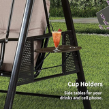 Elite Comfort 2-Seater Outdoor Swing with Adjustable Canopy - View 4