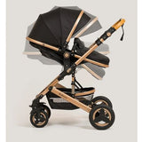 Baby Pram Stroller 3 in 1 Function Foldable with Car Seat - View 3