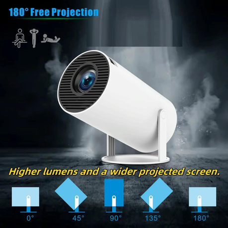 Smart WIFI/Bluetooth LED Projector with Exceptional Display & 180 Rotation - View 6