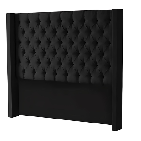 I&S Deep Button Black Velvet Headboard - View 1
