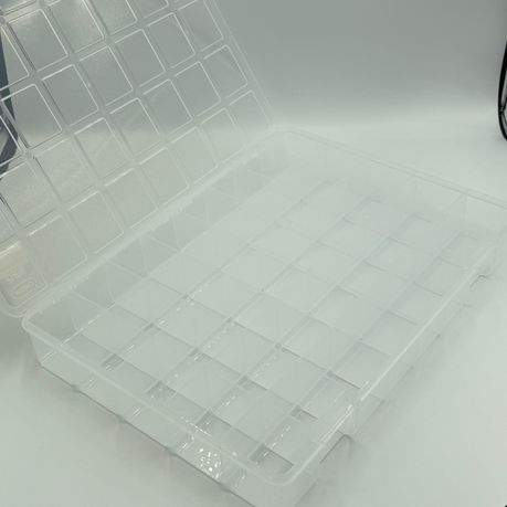 Clear Plastic Storage Box with Adjustable Dividers 36 Compartment Organizer - View 3