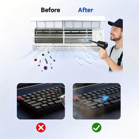 Electric Cordless Compressed Air Duster Blower Keyboard Cleaner Set PC (GD) - View 3