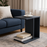 Portable 2 Tier C-Shape Grey Coffee Table - View 2
