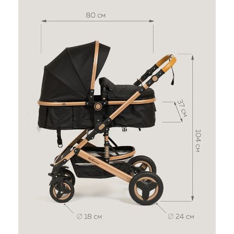 Baby Pram Stroller 3 in 1 Function Foldable with Car Seat - View 4