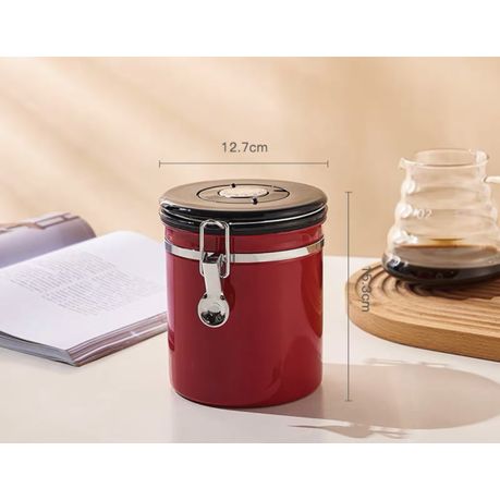Airtight Stainless Steel Coffee Bean Canister Food Storage Tank with Spoon - View 5