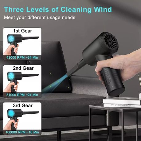 Air Duster Powerful Cordless Compressed Air Blower Car PC Cleaning PK - View 4