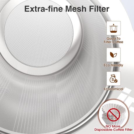 Tea Infuser Fine Mesh Strainer with Double Handles and Lid Coffee Filter - View 5