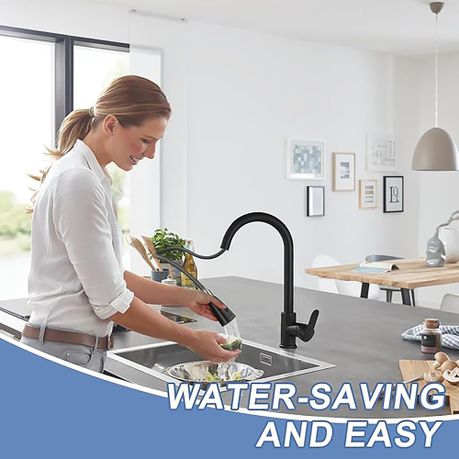 Kitchen Faucet with Pull Down Sprayer Sink Faucet Stainless Steel Faucet - Black - View 5
