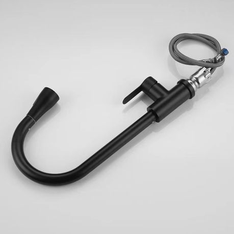 Pull Down Kitchen Mixer Tap Matte Black - View 4