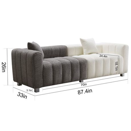 Decorotika 87.4'' Fluff Channel Sofa - View 7