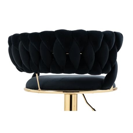 Set of 2 Velvet Swivel Luxury Bar Stools - HZ882 - View 4