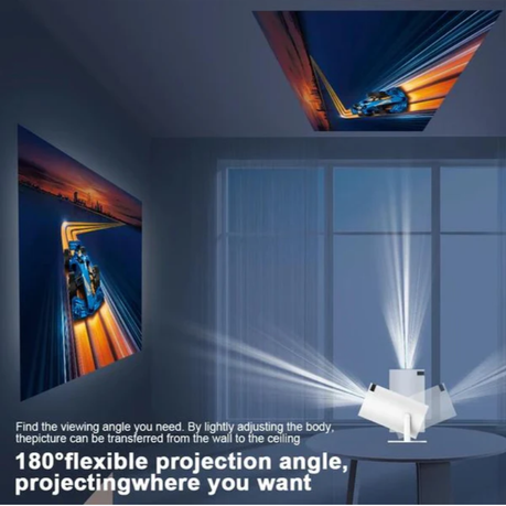 Smart WIFI/Bluetooth LED Projector with Exceptional Display & 180 Rotation - View 2