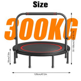 Foldable Trampoline Fitness Trampoline with Adjustable Handlebar - 48 Inch - View 3