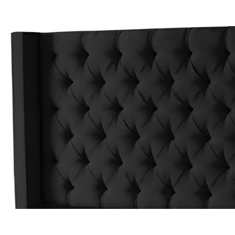 I&S Deep Button Black Velvet Headboard - View 3