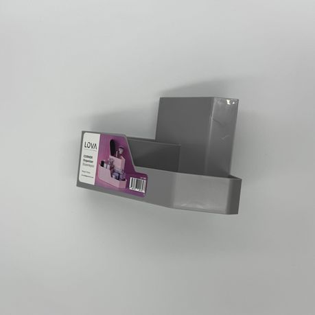 Gray Plastic Corner Organizer Caddy - Space-Saving Storage Solution - View 4