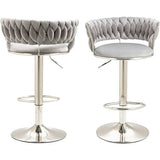 Velvet Swivel Luxury Bar Stools - Set Of 2 - View 7