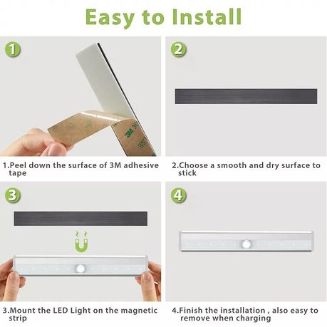 10 LED Rechargeable Motion Sensor Light (Cool White) - 3 pack - View 5