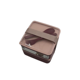 Purple Square Lunch Box 2-Tier BPA-Free with Utensils for Easy Meals - View 1