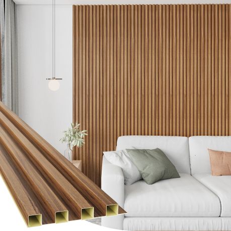 18Pc Wood Wall Slat Panels 3D Fluted Wall Ceiling Decor Soundproof Panels - View 4
