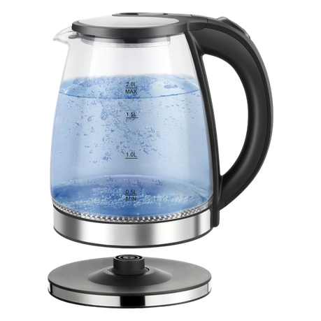 2L 1500W Electric Glass Water Kettle with Stainless Steel Base for Home - View 4