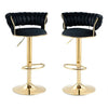 Velvet Swivel Luxury Bar Stools - Set Of 2 - View 1
