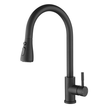 Pull Down Kitchen Mixer Tap Matte Black - View 8