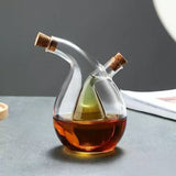 2-in-1 Oil & Vinegar Dispenser Glass Bottle with Cork Stoppers - 350ml - View 5