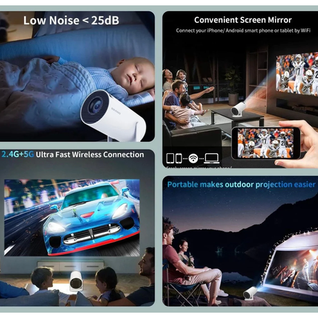 Smart WIFI/Bluetooth LED Projector with Exceptional Display & 180 Rotation - View 5