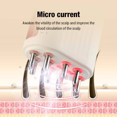 EMS Microcurrent Red Light Vibration Electric Massage Comb Brush - View 3