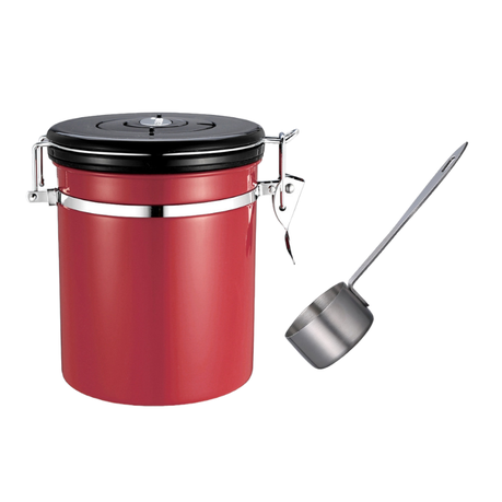 Airtight Stainless Steel Coffee Bean Canister Food Storage Tank with Spoon - View 4