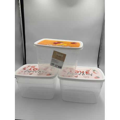 Clear Plastic Storage Container Set - Airtight and Stackable Set of 3 - View 5