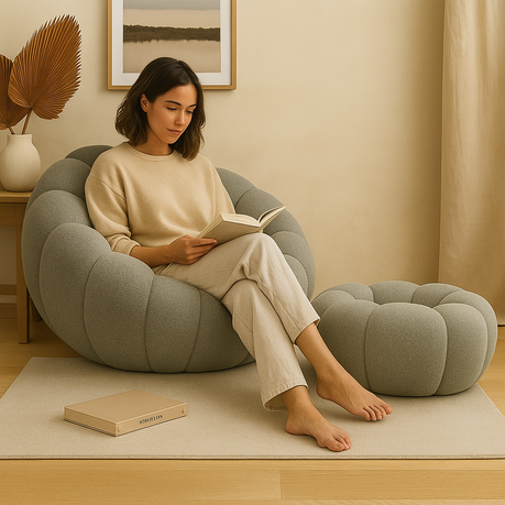 Pumpkin Chair with Ottoman - Stylish & Comfortable - View 5