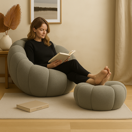 Pumpkin Chair with Ottoman - Stylish & Comfortable - View 4
