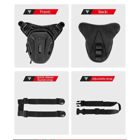 Motorcycle Leg Bag - Extendable - Hard Shell - View 7