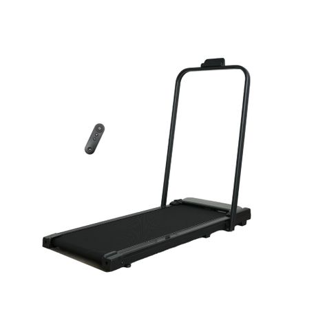 Black portable folding electric treadmill - View 1