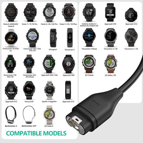 USB Charging Cable Compatible with Garmin Watch Fenix, Forerunner, Venu - View 2