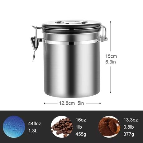 Airtight Stainless Steel Coffee Bean Canister Food Storage Tank with Spoon - View 8