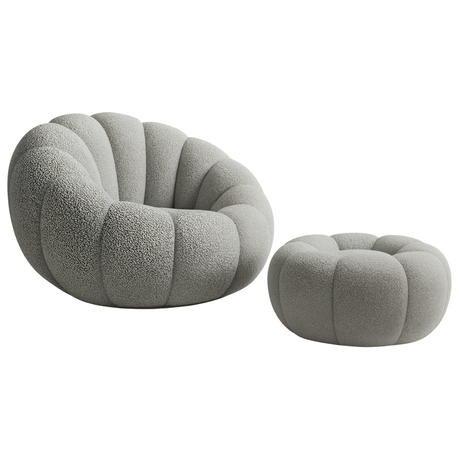 Pumpkin Chair with Ottoman - Stylish & Comfortable - View 1