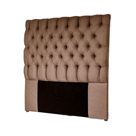 Modern Deep-Button Headboard - Linen - View 1