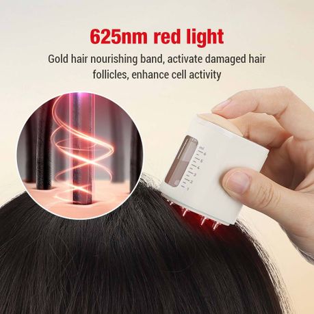 EMS Microcurrent Red Light Vibration Electric Massage Comb Brush - View 7