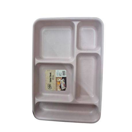 Plastic Compartment Tray Pink - Durable & Lightweight Meal Tray - View 1