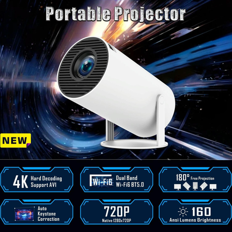 Smart WIFI/Bluetooth LED Projector with Exceptional Display & 180 Rotation - View 8