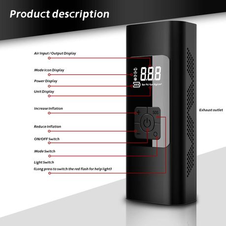 Rechargeable Electrical Air Pump - View 4