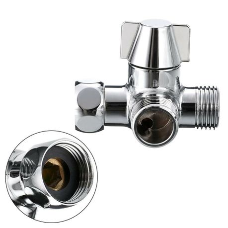 Full-Brass 3-Way Shower Arm Diverter Valve for Hand Held Showerhead - View 3