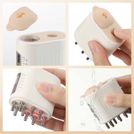 EMS Microcurrent Red Light Vibration Electric Massage Comb Brush - View 5