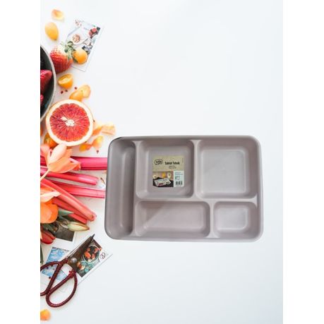 Plastic Compartment Tray Pink - Durable & Lightweight Meal Tray - View 3