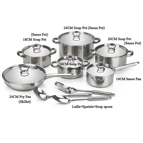 Affix Stainless Steel Cookware Set - 15-Piece - View 4