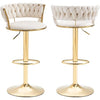 Cream Velvet Swivel Luxury Bar Stools - Set of 2 - View 1