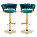 Velvet Swivel Luxury Bar Stools - Set Of 2 - View 3