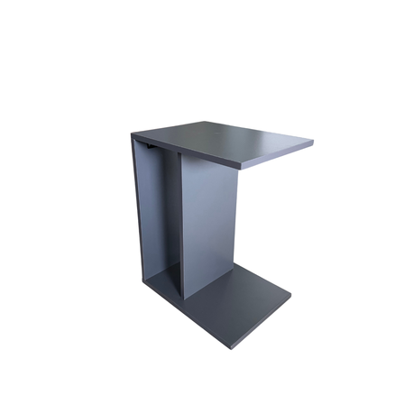 Portable 2 Tier C-Shape Grey Coffee Table - View 1